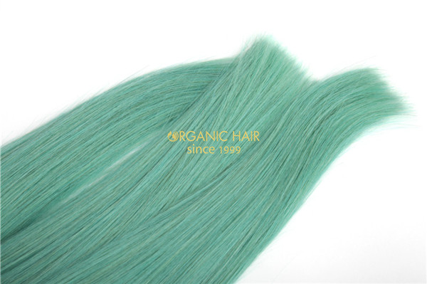 Sky blue color virgin brazilian hair extensions